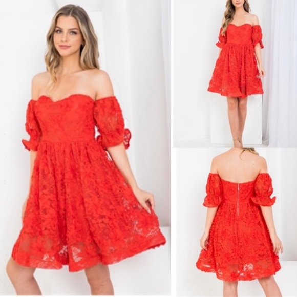 The sang Dresses & Skirts - Red Lace Dress for Valentines or that special date